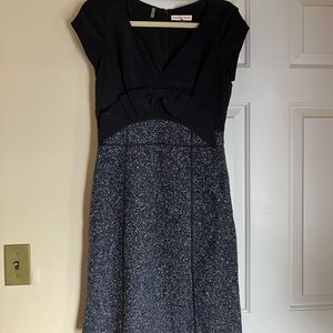Rebecca Taylor Black Bow Grey Tweed Dress